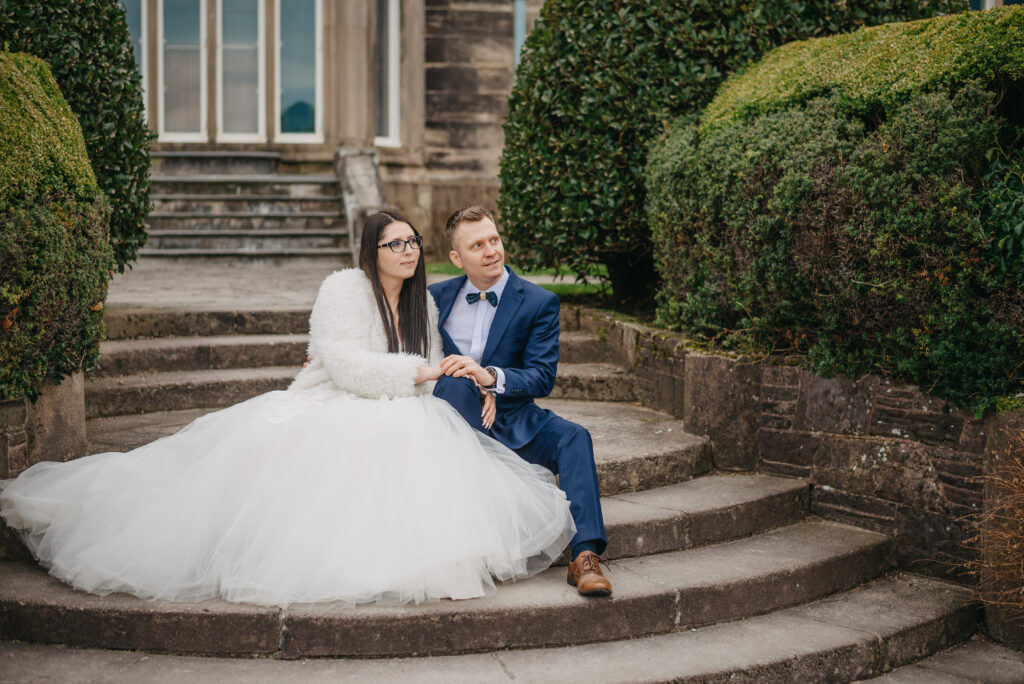 Photo of a bride and groom in Muckross